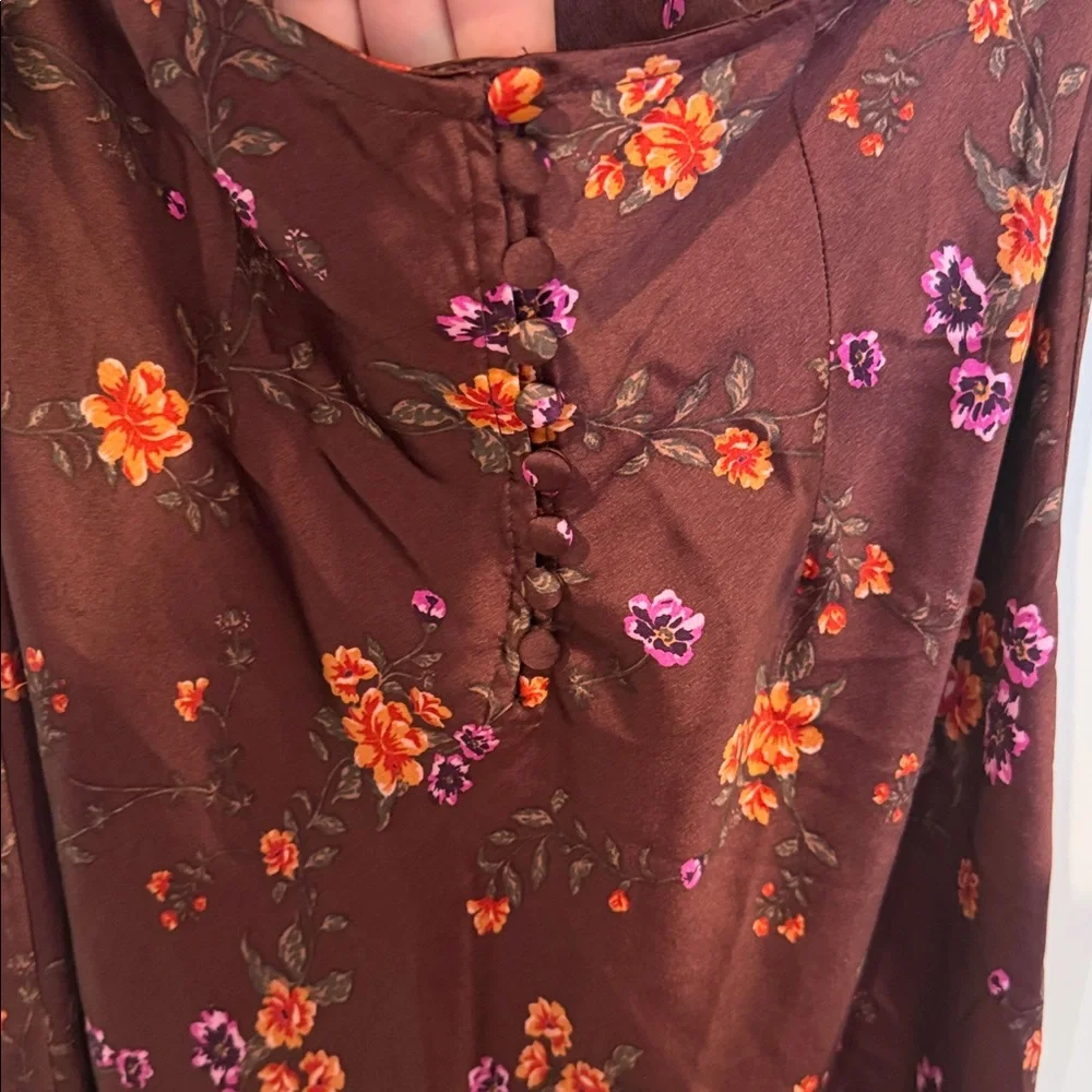 Floral Slip Dress in Deep Burgundy Free People Butterfly Babe Size Medium - Picture 8 of 10